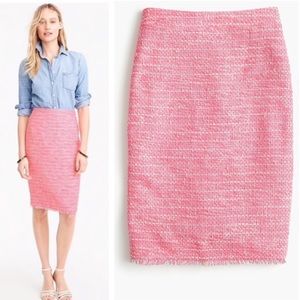 J. Crew Neon Pink Tweed No. 2 Pencil Skirt